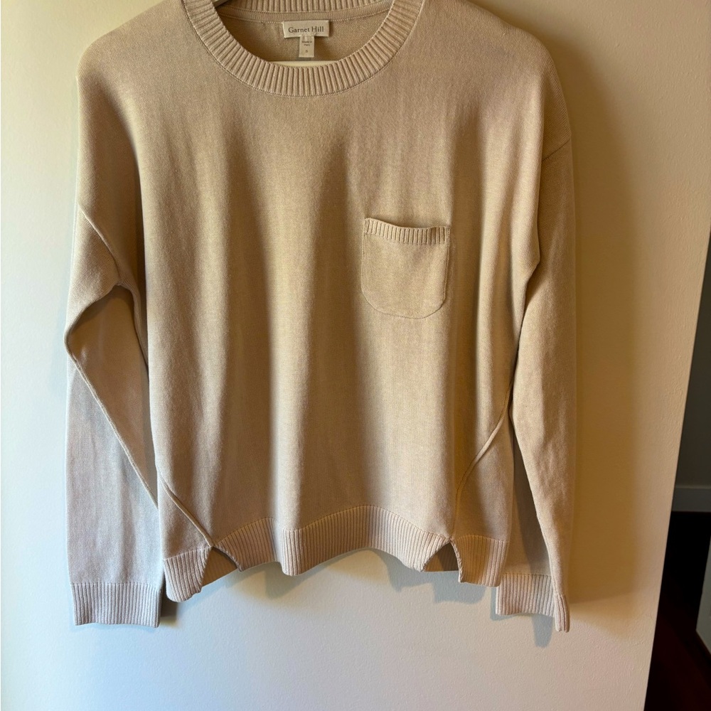 Garnett Hill Pima cotton easy sweater
Tan